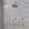 Milano Ashurst - Brushed Nickel Thermostatic Shower with Diverter, Shower Head, Hand Shower, Body Jets and Riser Rail (3 Outlet)