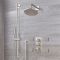 Milano Ashurst - Brushed Nickel Thermostatic Shower with Diverter, Shower Head, Hand Shower, Body Jets and Riser Rail (3 Outlet)