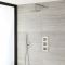 Milano Ashurst - Brushed Nickel Thermostatic Shower with Shower Head and Hand Shower (2 Outlet)