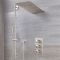 Milano Ashurst - Brushed Nickel Thermostatic Shower with Diverter, Waterblade Shower Head, Hand Shower and Riser Rail (3 Outlet)