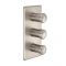 Milano Ashurst - Modern 2 Outlet Triple Thermostatic Shower Valve - Brushed Nickel