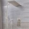 Milano Hunston - Brushed Nickel Thermostatic Shower with Diverter, Waterblade Shower Head, Hand Shower and Riser Rail (3 Outlet)