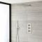 Milano Hunston - Brushed Nickel Thermostatic Shower with Diverter, Waterblade Shower Head and Hand Shower (3 Outlet)