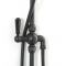 Milano Elizabeth - Black Traditional Twin Exposed Thermostatic Shower with Grand Rigid Riser Rail (2 Outlet)