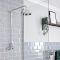 Milano Elizabeth - Chrome and White Traditional Twin Exposed Thermostatic Shower with Round Shower Head and Rigid Riser Rail (1 Outlet)