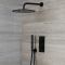 Milano Nero - Black Twin Diverter Concealed Valve with 300mm Round Head and Hand Shower