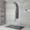 Milano Barton - Modern Shower Tower Panel with Shower Head, Hand Shower and Body Jets - Black