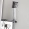 Milano Astley - Modern Corner Thermostatic Shower Tower Panel with Large Shower Head, Hand Shower, Body Jets and Shelf - Chrome and Black