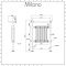 Milano Elizabeth - White and Chrome Traditional Heated Towel Rail - 930mm x 620mm (With Overhanging Rail)