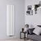 Milano Aruba Flow - White Vertical Middle Connection Designer Radiator - 1780mm x 472mm (Double Panel)