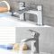 Milano Wick - Modern Basin Tap and Bath Filler Tap Set - Chrome