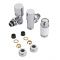 Milano - Chrome Radiator Valve With White TRV - 15mm Copper Adapters