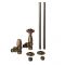 Milano Windsor - Traditional Thermostatic Angled Radiator Valve and Pipe Set - Aged Bronze