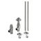 Milano Windsor - Antique Style Thermostatic Angled Radiator Valve and Pipe Set - Satin