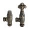 Milano Windsor - Antique Style Brass Thermostatic Angled Radiator Valves (Pair)