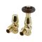 Milano Windsor - Polished Brass Traditional Thermostatic Angled Radiator Valves (Pair)