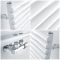 Milano Via - White Central Connection Bar on Bar Heated Towel Rail - 1200mm x 400mm