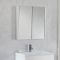 Milano Lurus - White Modern Wall Hung Bathroom Mirrored Cabinet - 650mm x 600mm