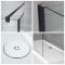 Milano Nero - Walk-In Shower Enclosure with Tray - Choice of Sizes and Hinged Return Panel Option