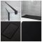 Milano Nero - Open Walk-Through Shower Enclosure with Slate Tray - Choice of Sizes and Hinged Return Panel Option