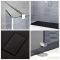 Milano Portland-Luna - Smoked Glass Floating Walk-In Shower Enclosure with Slate Tray - Choice of Sizes and Hinged Return Panel Option