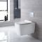 Milano Elswick - White Modern Wall Hung Toilet with Short Wall Frame - Choice of Flush Plate