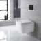 Milano Longton - White Modern Wall Hung Toilet with Tall Wall Frame - Choice of Flush Plate