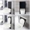 Milano Arca - Black 500mm Compact WC Unit with Japanese Bidet Toilet