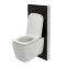 Milano Arca - Black 500mm Compact WC Unit with Longton Toilet