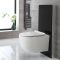 Milano Arca - Black 500mm Compact WC Unit with Overton Rimless Toilet