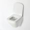 Milano Farington - White Modern Rimless Wall Hung Toilet with Tall Wall Frame - Choice of Flush Plate