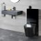 Milano Nero - Modern Wall Hung Basin and Toilet with WC Unit - Black