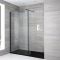 Milano Nero - Walk-In Shower Enclosure with Slate Tray and Hinged Return Panel - Choice of Sizes