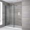 Milano Nero - Walk-In Shower Enclosure with Tray and Hinged Return Panel - Choice of Sizes