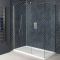 Milano Hunston - Brushed Nickel Corner Walk-In Shower Enclosure with Tray - Choice of Sizes