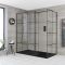 Milano Barq - Corner Walk-In Shower Enclosure with Hinged Return Panel and Slate Tray - Choice of Sizes