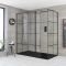 Milano Barq - Corner Walk-In Shower Enclosure with Hinged Return Panel and Slate Tray - Choice of Sizes