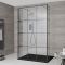 Milano Barq - Floating Walk-In Shower Enclosure with Hinged Return Panels and Slate Tray - Choice of Sizes