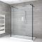 Milano Nero - Floating Walk-In Shower Enclosure with Tray and Hinged Return Panels - Choice of Sizes