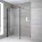 Milano Nero - Wet Room Shower Enclosure with Hinged Return Panel - Choice of Glass Size and Drain