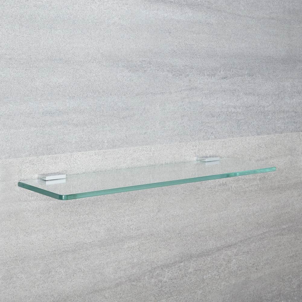 Rectangular in Polished Chrome by EUROART Glass Shelf 