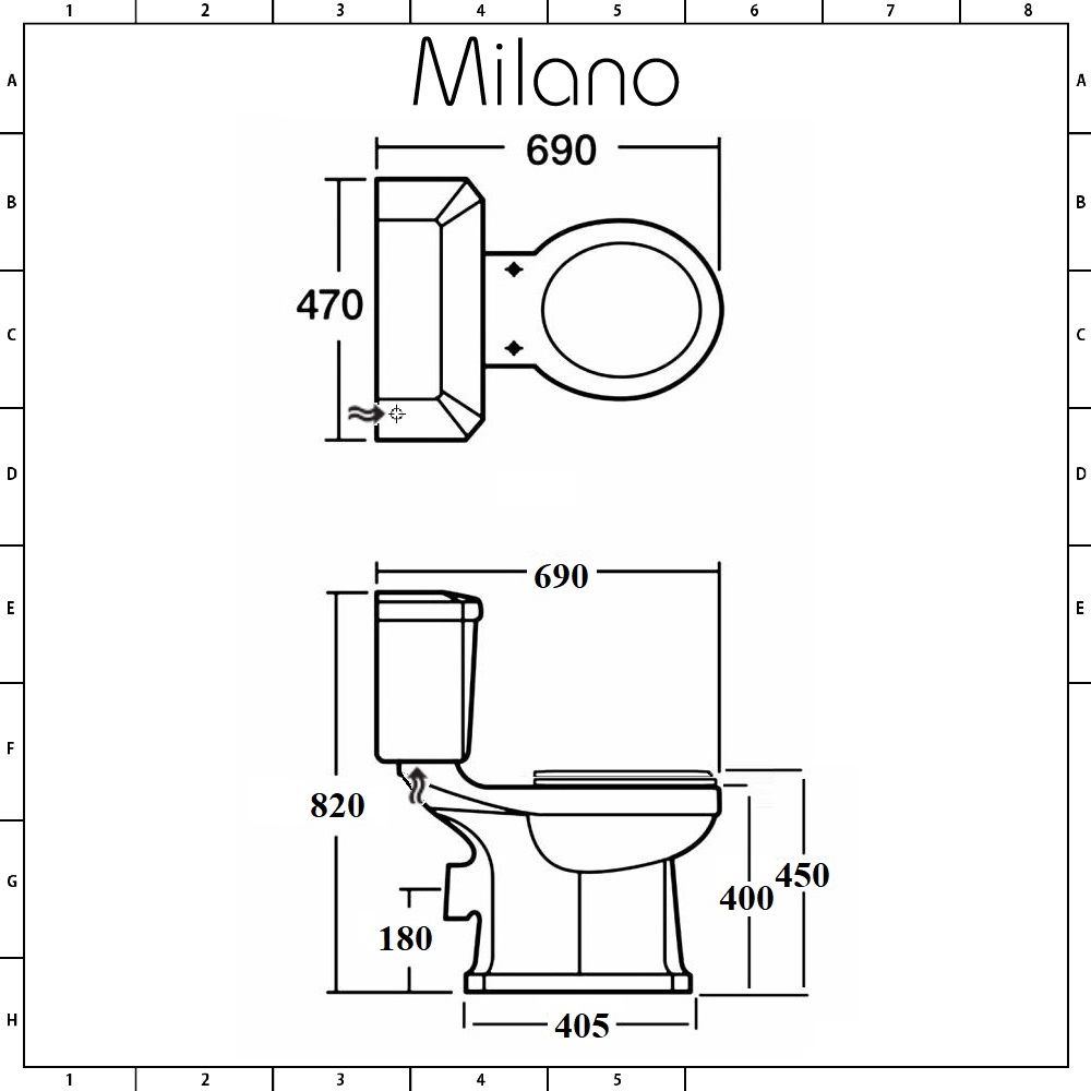 Milano Richmond White Traditional Close Coupled Toilet With Cistern