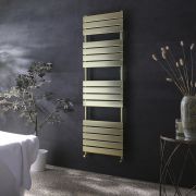 Milano Esk - Brushed Brass Stainless Steel Flat Heated Towel Rail