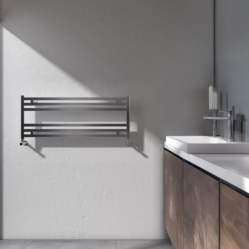 Carisa Fame - Aluminium Horizontal Heated Towel Rail - 400mm x 1000mm - Choice of Finish
