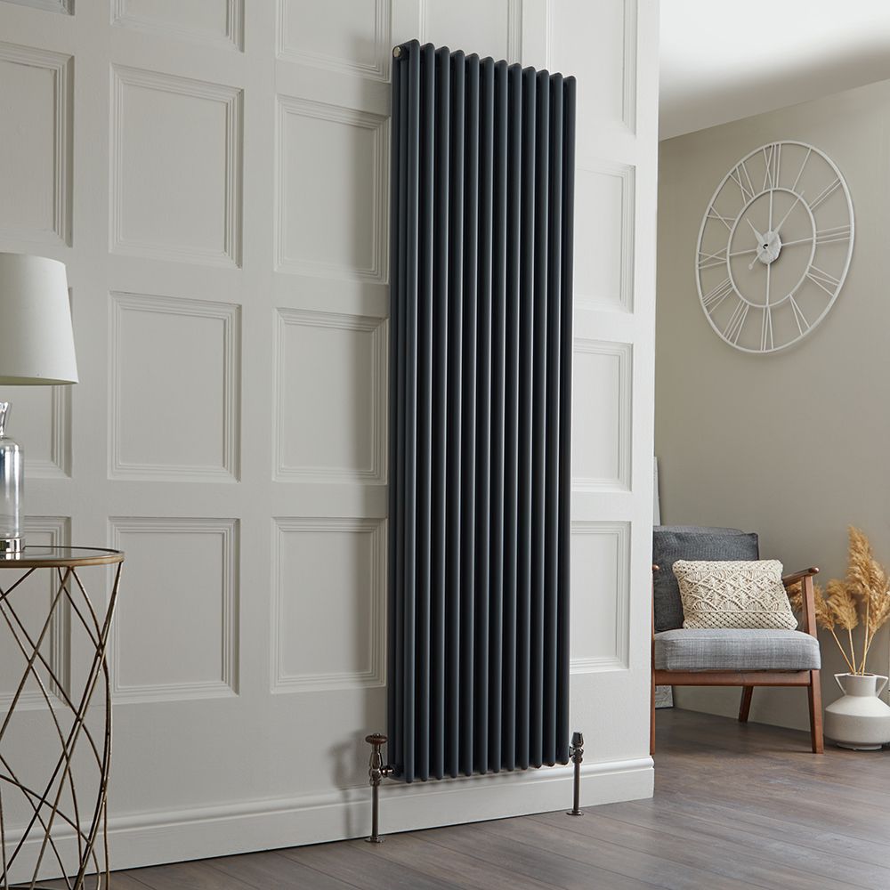 Milano Esme - Anthracite Vertical Aluminium Traditional Column Radiator - 1800mm x 540mm (Double Column)