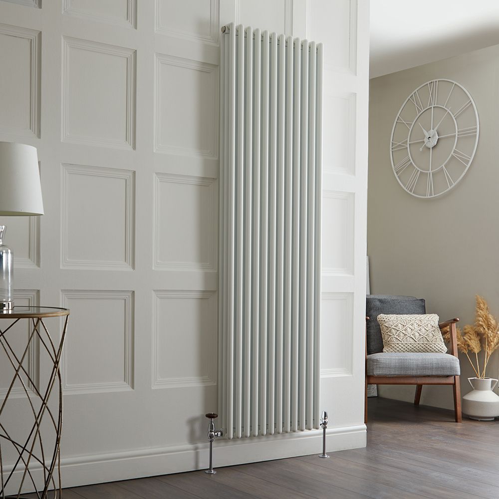 Milano Esme - White Vertical Aluminium Traditional Column Radiator - 1800mm x 540mm (Double Column)