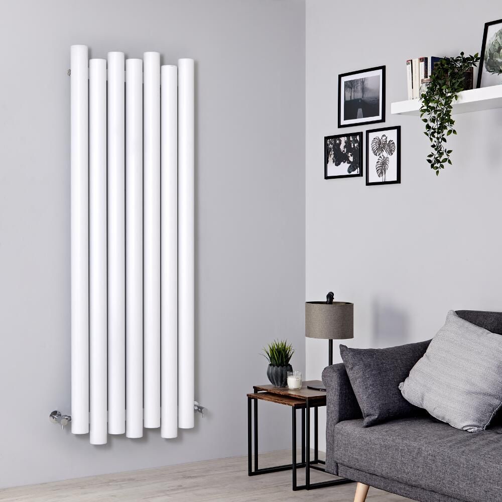 Milano Motus - Aluminium White Vertical Designer Radiator - 1600mm x 550mm (Single Panel)