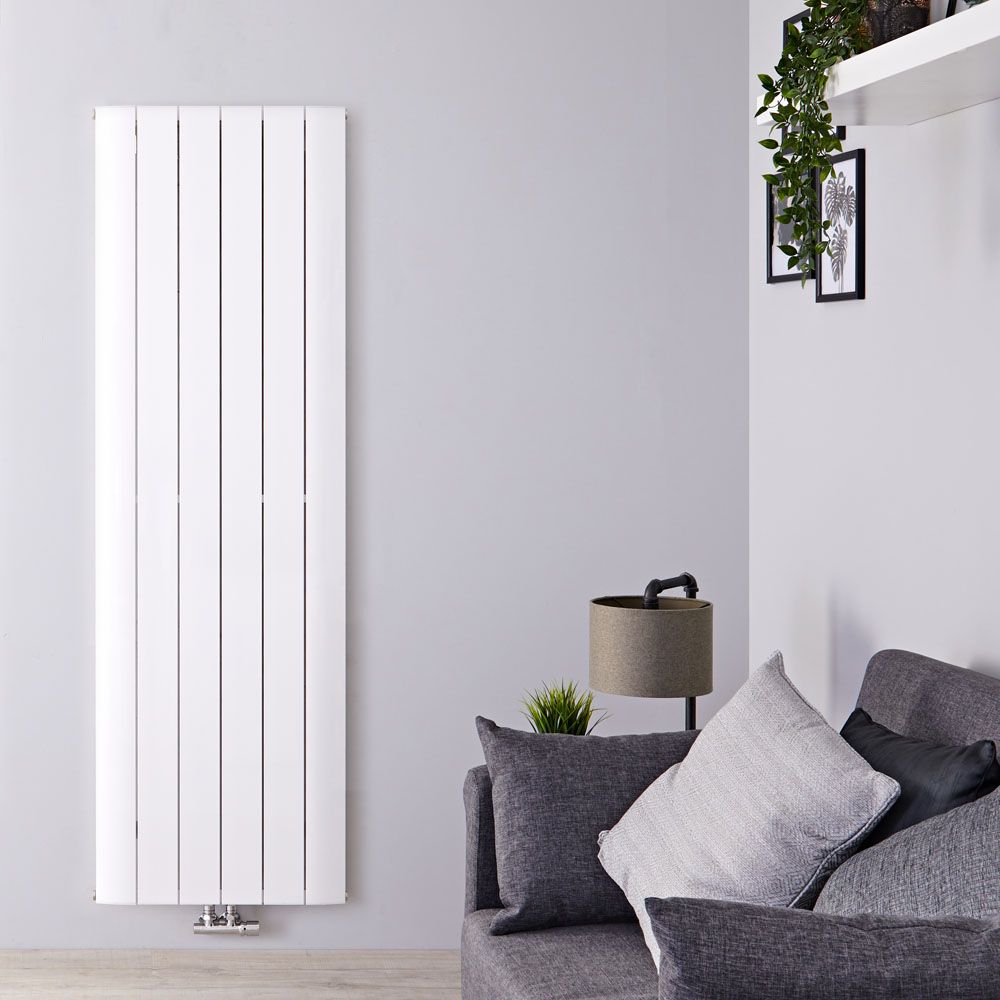 Milano Skye - Aluminium White Vertical Designer Radiator - 1600mm x 565mm