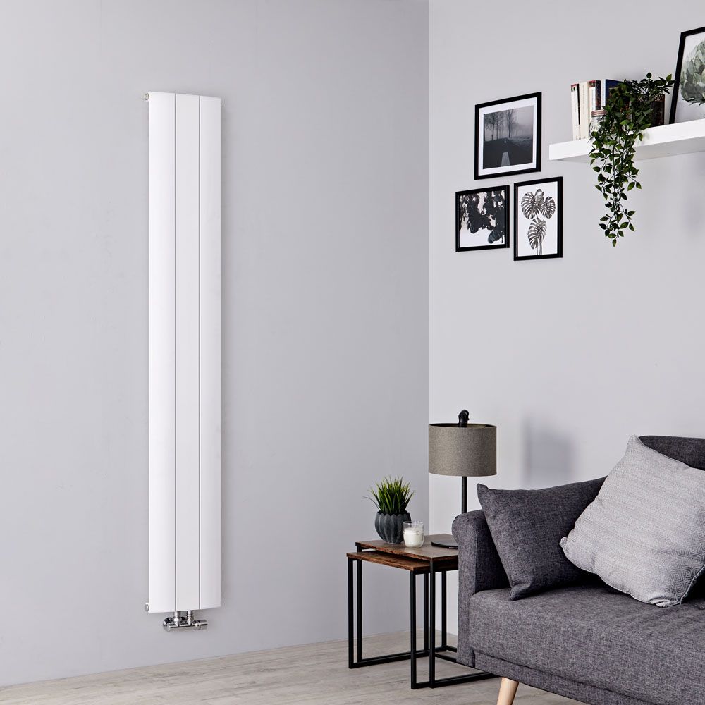 Milano Skye - Aluminium White Vertical Designer Radiator - 1800mm x 280mm
