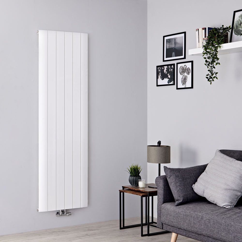 Milano Skye - Aluminium White Vertical Designer Radiator - 1800mm x 565mm